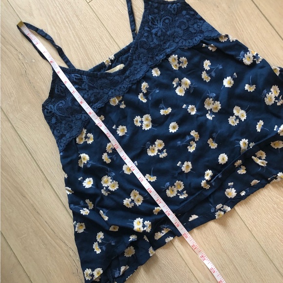 Hollister Navy Blue Floral Lace Detailed Camisole Top - Picture 3 of 7